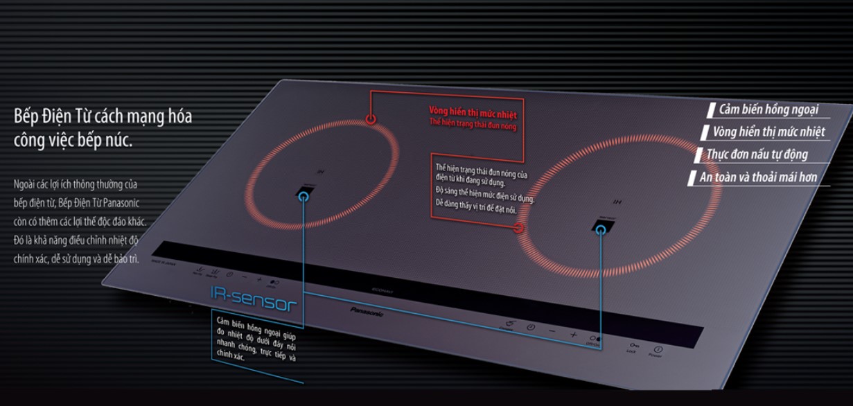 [CHÍNH HÃNG] Bếp từ đôi Panasonic inverter KY-C227E công suất 6.400w - Xuất xứ Nhật Bản