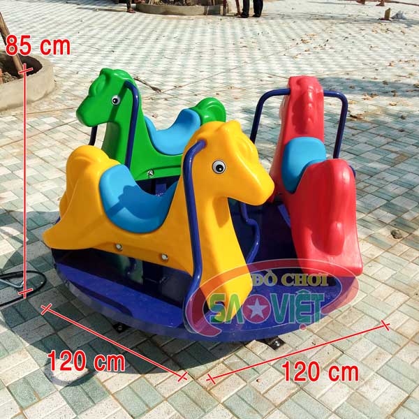 [HÀNG CHÍNH HÃNG] Đu quay 3 con ngựa cho bé mầm non S06N01