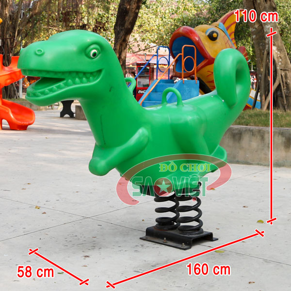 [HÀNG CHÍNH HÃNG] Thú nhún khủng long lò xo 2 chỗ ngồi cho bé S12N24