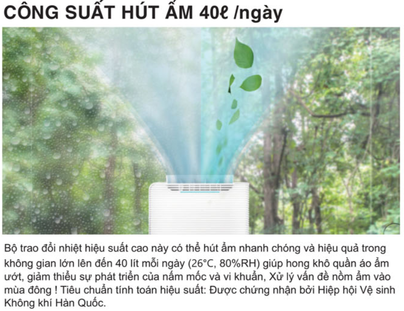 [GIẢM 40%] [HÀNG CHÍNH HÃNG] Máy lọc không khí - hút ẩm ChungHo AD150
