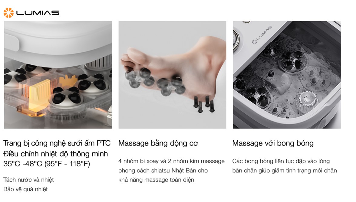 [HÀNG CHÍNH HÃNG] Máy massage chân Lumias LMF-01W
