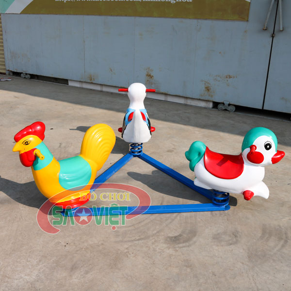 [HÀNG CHÍNH HÃNG] Thú nhún lò xo mầm non ngoài trời 3 con giống S12V21