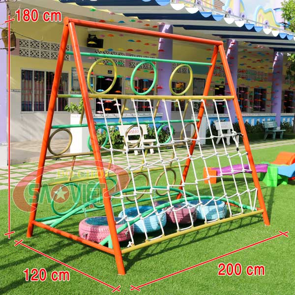 [HÀNG CHÍNH HÃNG] Combo thang leo chữ A và cầu đi thăng bằng cho bé mầm non S11V62D