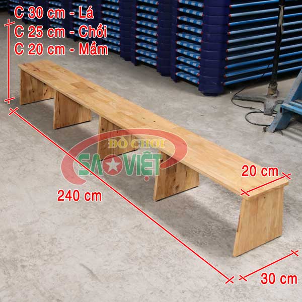 [HÀNG CHÍNH HÃNG] Băng ghế thể dục cho bé mầm non đi thăng bằng S11V19