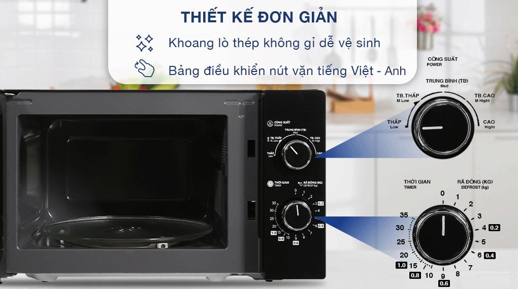 [HÀNG CHÍNH HÃNG] Lò vi sóng Toshiba MWP-MM20P(BK) 20 lít
