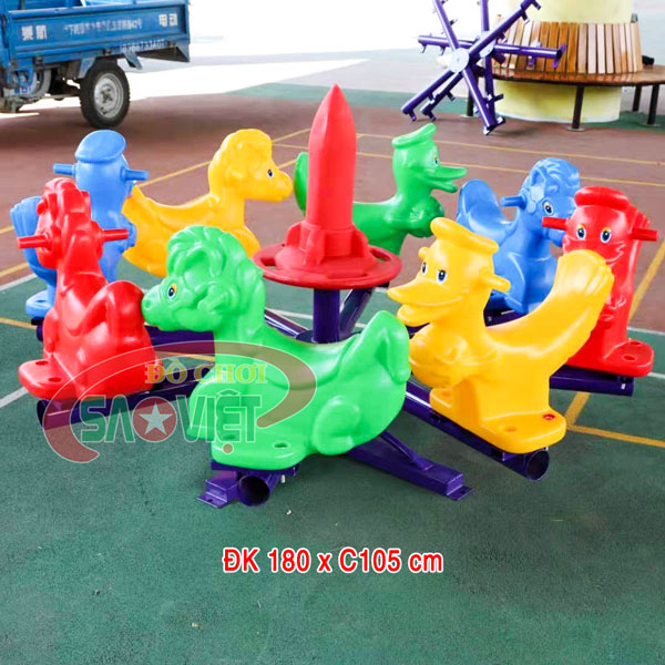 [HÀNG CHÍNH HÃNG] Đu quay mâm xoay trẻ em 8 con thú S06N02C