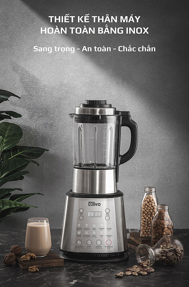 [CHÍNH HÃNG] Máy Làm Sữa Hạt OLIVO X20 PLUS ( BH 24 tháng) 2000w