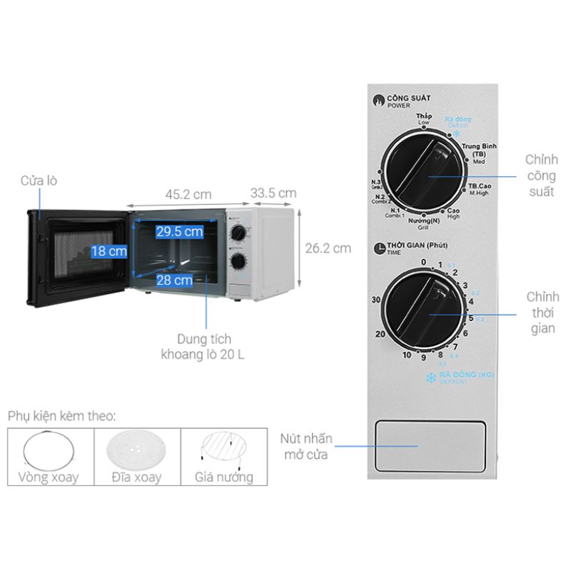 [HÀNG CHÍNH HÃNG] Lò vi sóng mini 20L Sharp R-G228VN-BK