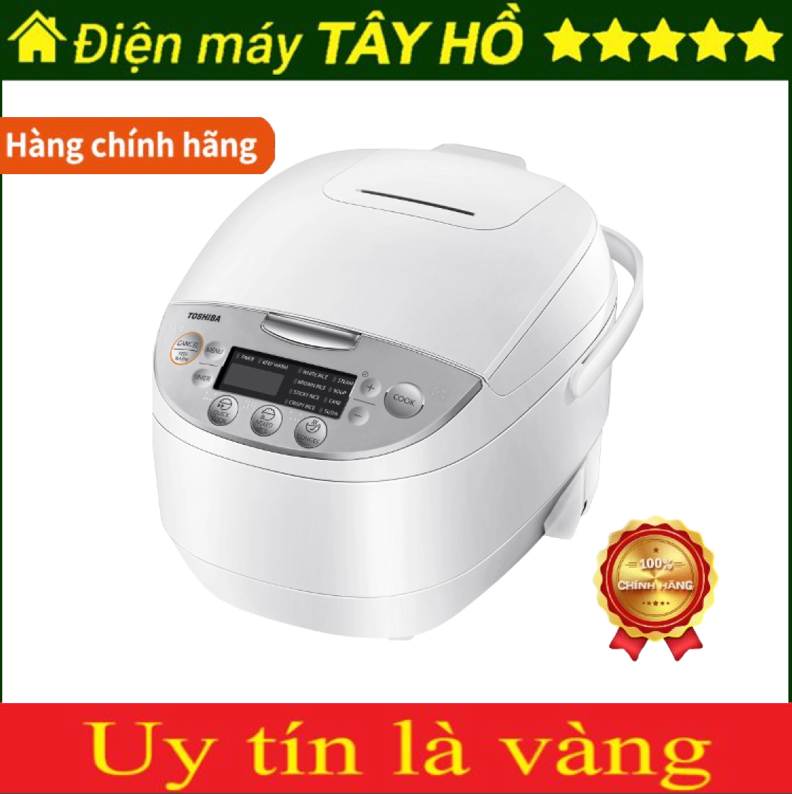 [HÀNG CHÍNH HÃNG] Nồi cơm điện tử Toshiba 1.8 lít RC-18DH2PV(W)