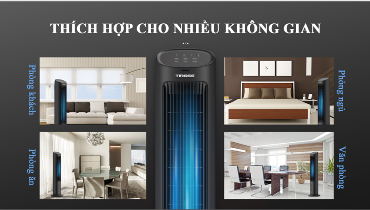 [HÀNG CHÍNH HÃNG] Quạt Tháp Hơi Nước Tiross TS9177