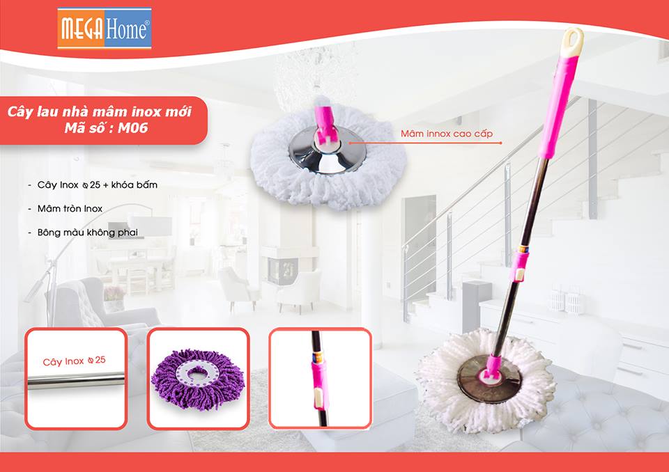 Cây lau nhà Megahome Inox