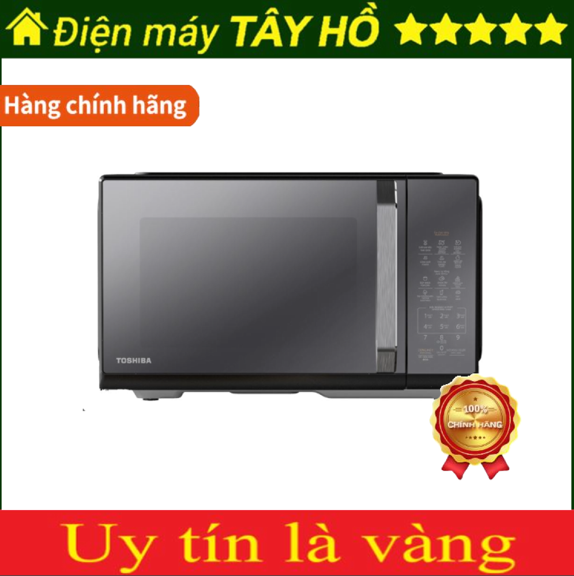 [HÀNG CHÍNH HÃNG] Lò vi sóng mặt gương Toshiba MW3-EM26PE(BM)VN 26 lít
