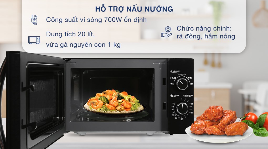 [HÀNG CHÍNH HÃNG] Lò vi sóng Toshiba MWP-MM20P(BK) 20 lít