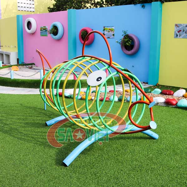 [HÀNG CHÍNH HÃNG] Cổng chui cho bé mầm non hình con cá Chép bằng sắt S11V21