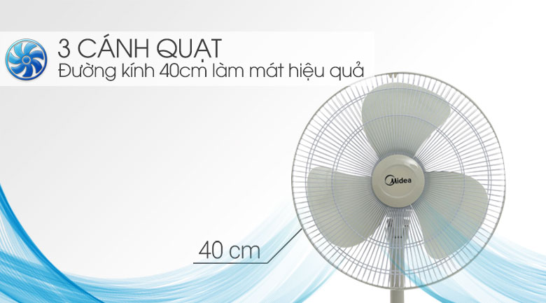 [Hàng chính hãng] Quạt lửng Midea FTS40-17VD, 36W, 3 mức gió, bạc thau
