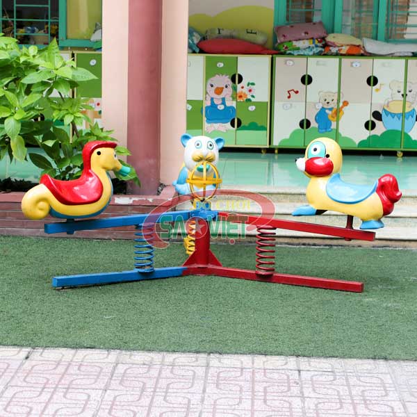 [HÀNG CHÍNH HÃNG] Thú nhún lò xo mầm non ngoài trời 3 con giống S12V21