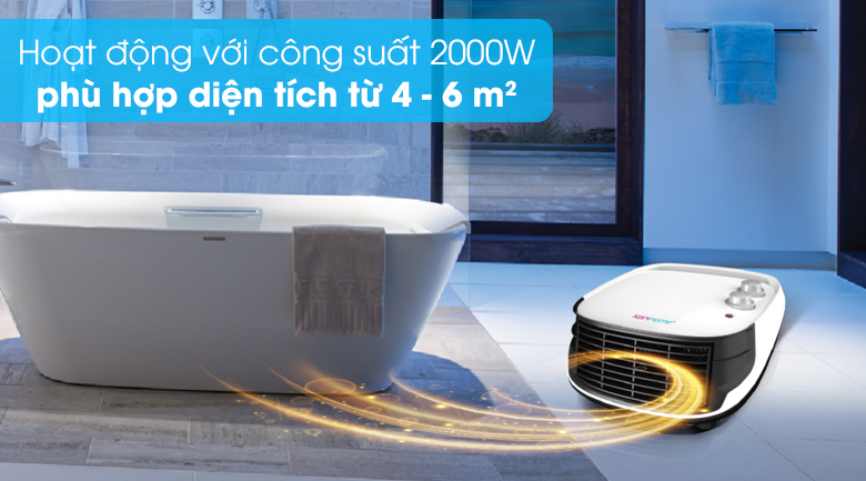 Quạt sưởi Korihome BHK-101-W - 2000W (hàng chính hãng)