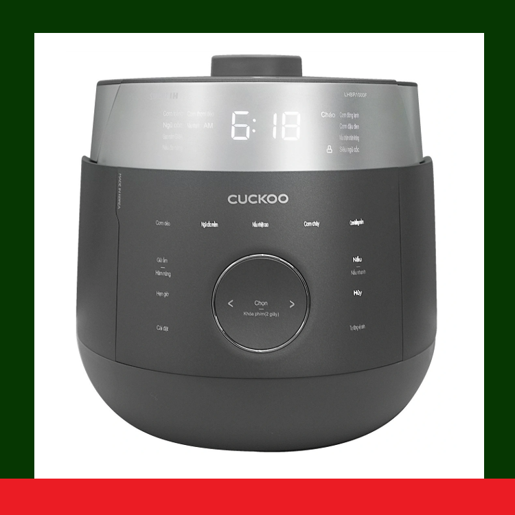 [HÀNG CHÍNH HÃNG] Nồi Cơm Điện Cao Tần Áp Suất Cuckoo CRP-LHBR1000F 1.8L Màu Xám