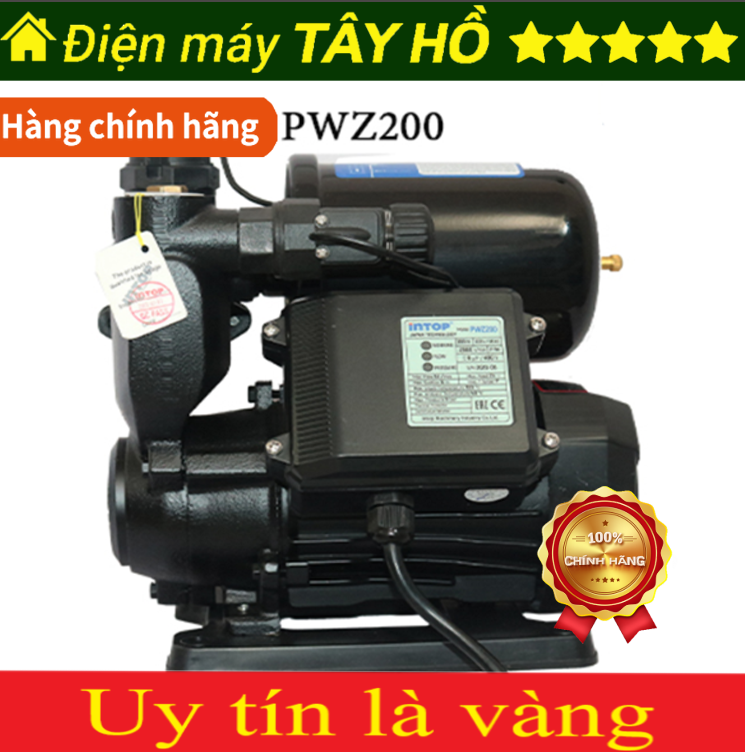 [GIẢM 30%][HÀNG CHÍNH HÃNG] Máy Bơm Nước Tăng Áp Nước Nóng Thông Minh INTOP PWZ200 - 200W