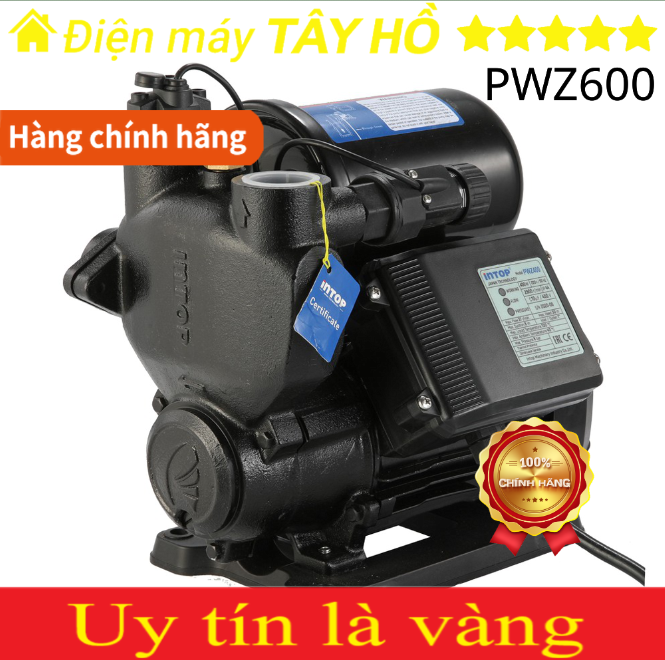 [HÀNG CHÍNH HÃNG] Máy Bơm Nước Tăng Áp Nước Nóng Thông Minh INTOP PWZ600 - 600W