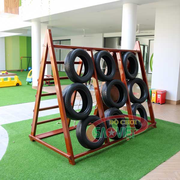 [HÀNG CHÍNH HÃNG] Thang leo núi đa năng chữ A cho bé bằng gỗ S11VA001