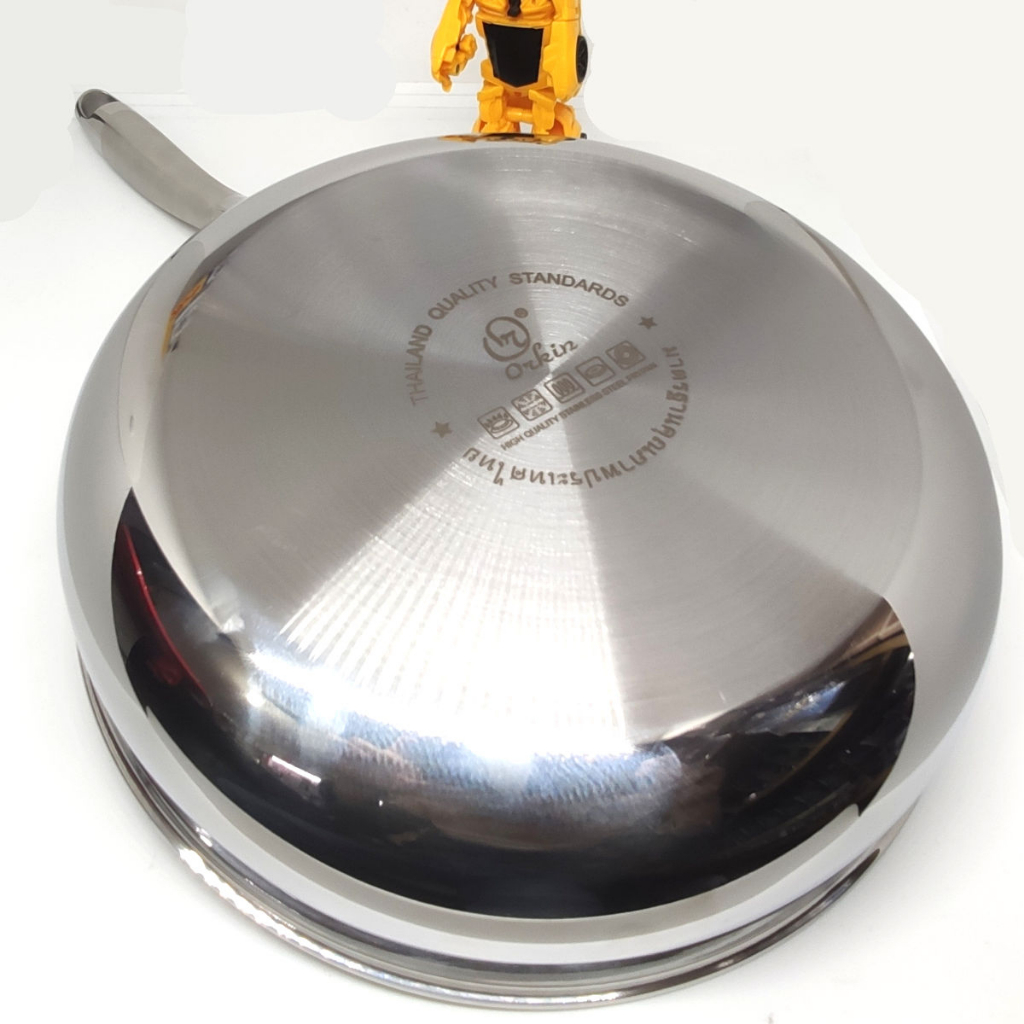 [HÀNG CHÍNH HÃNG] Chảo Chống Dính Inox 304 Thân Đúc Đáy Liền 5 Lớp Orkin Thái Lan OR24I Size 24cm-26CM