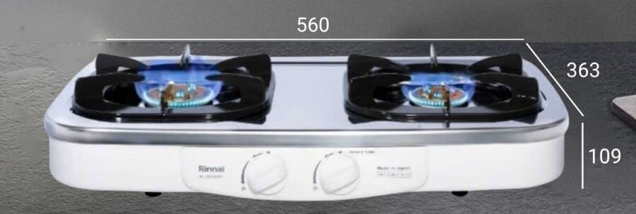 [HÀNG CHÍNH HÃNG] Bếp ga RINNAI RJ-554S(SV) Nhập khẩu nguyên chiếc Nhật Bản (thay thế mã cũ: RTS-2KD)