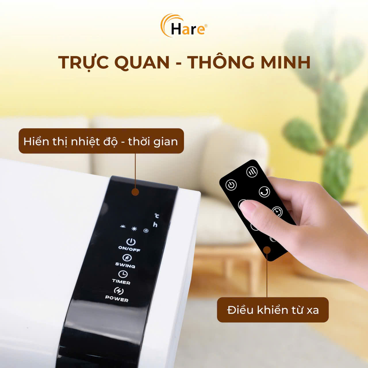 [HÀNG CHÍNH HÃNG] Sưởi gốm Hare HR-HT2005