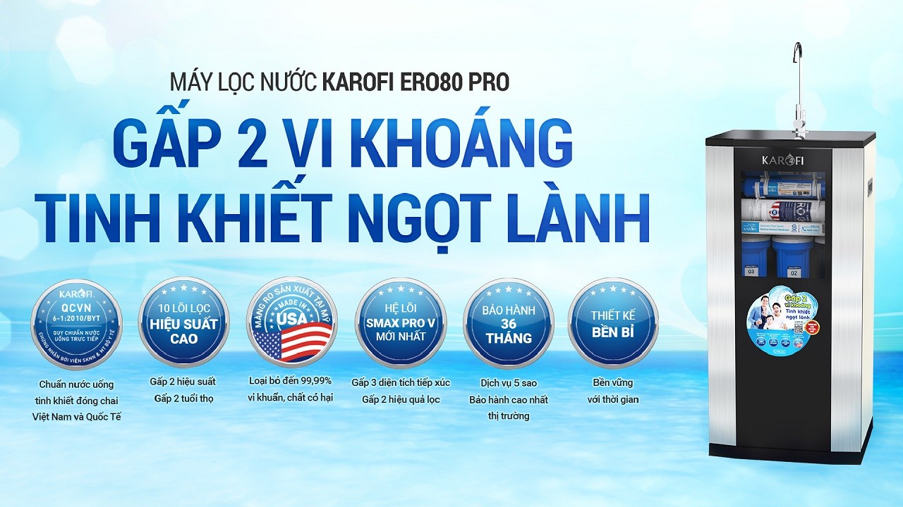 [HÀNG CHÍNH HÃNG] Máy lọc nước KAROFI ERO80 PRO