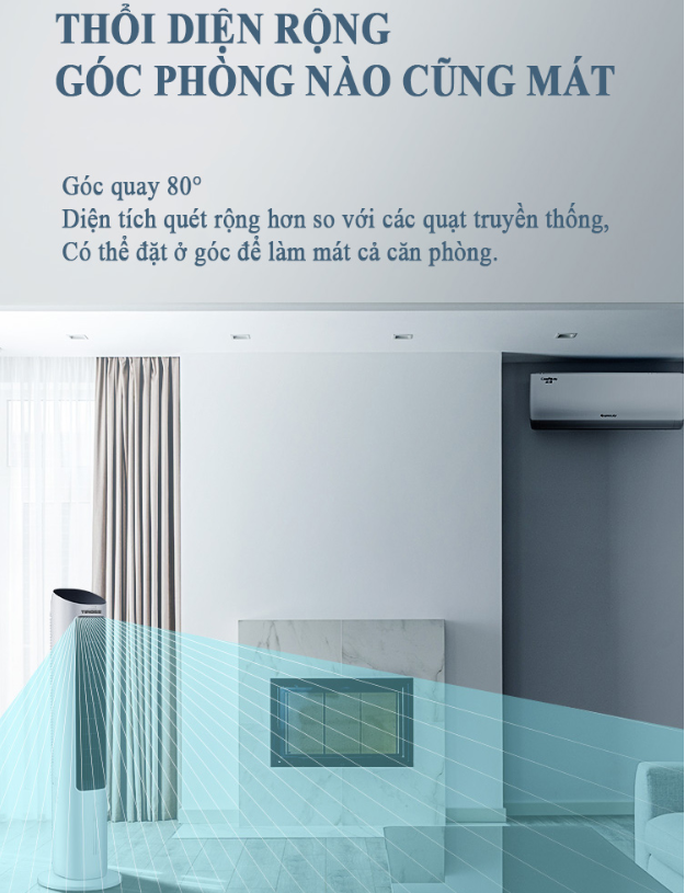 [HÀNG CHÍNH HÃNG] Quạt Tháp Hơi Nước Tiross TS9177