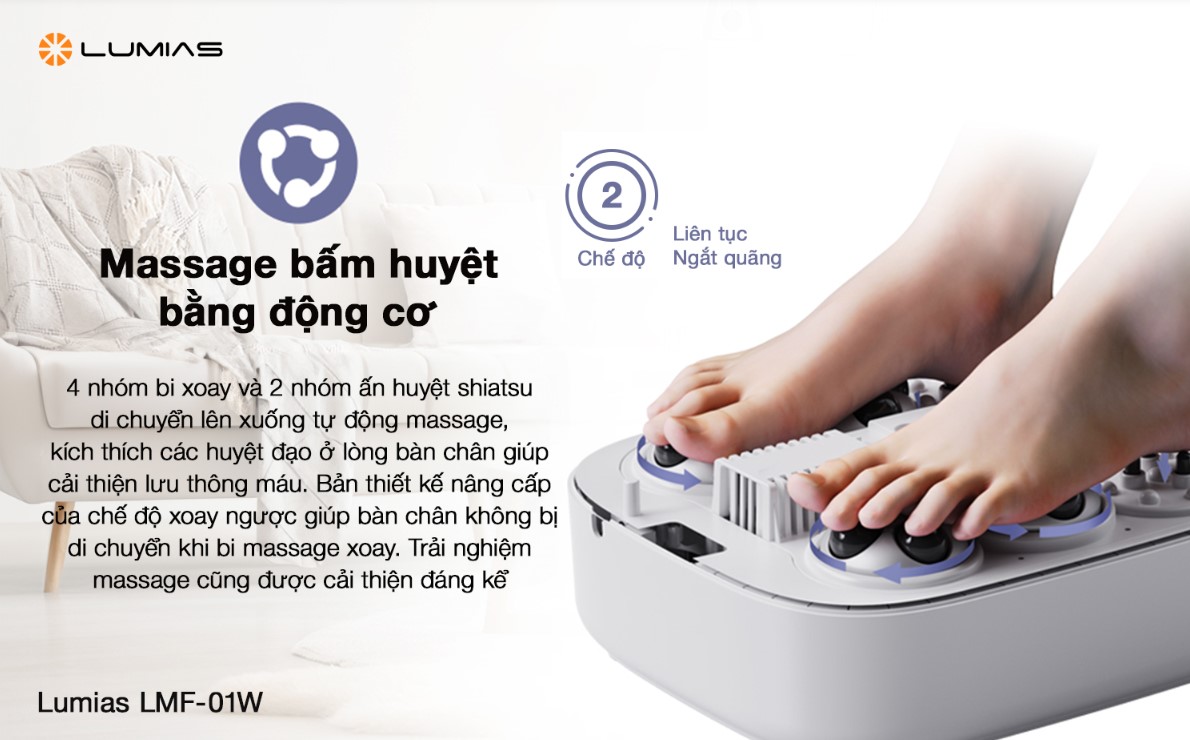 [HÀNG CHÍNH HÃNG] Máy massage chân Lumias LMF-01W