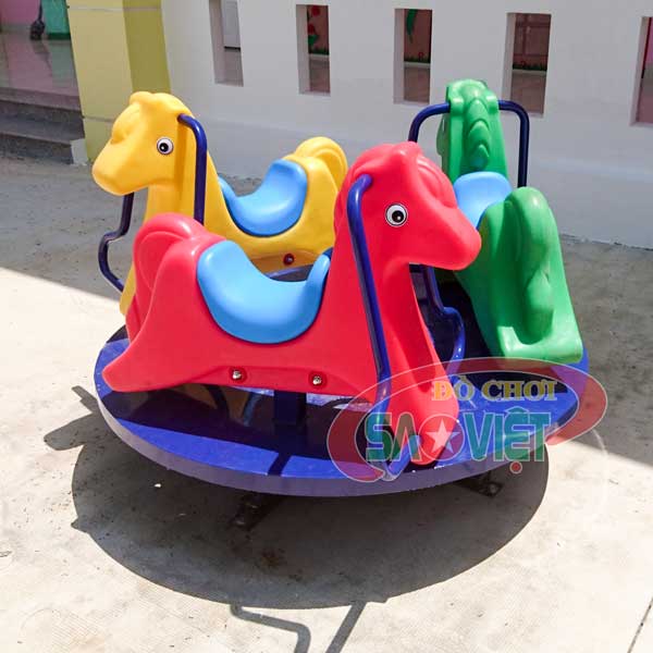 [HÀNG CHÍNH HÃNG] Đu quay 3 con ngựa cho bé mầm non S06N01