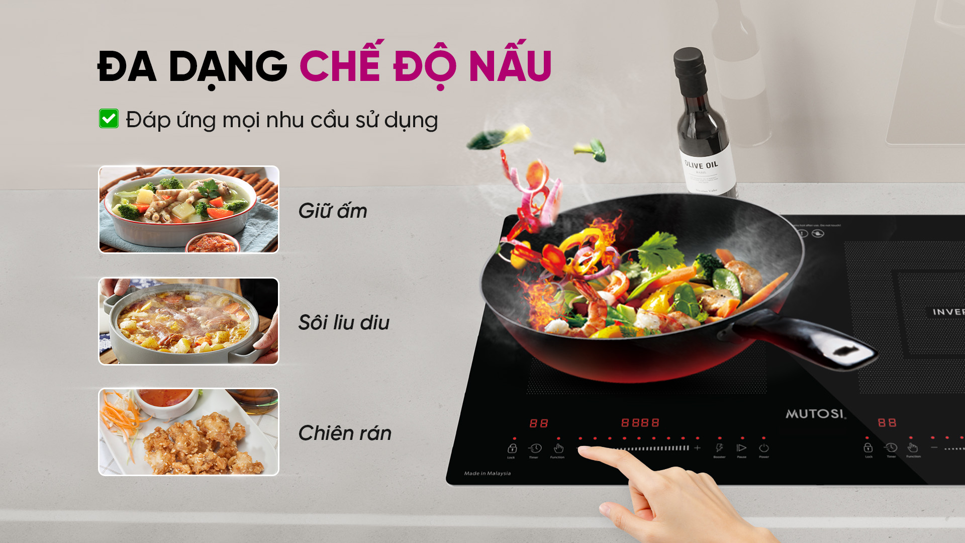 [GIẢM 40%] Bếp từ đôi Malaysia Mutosi MI-268KB