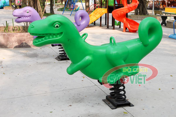 [HÀNG CHÍNH HÃNG] Thú nhún khủng long lò xo 2 chỗ ngồi cho bé S12N24