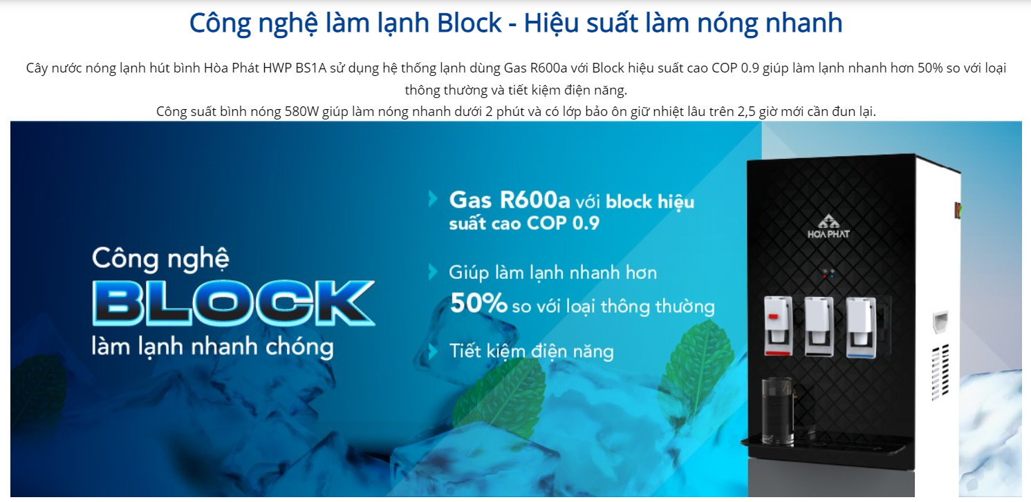[HÀNG CHÍNH HÃNG] Cây nước nóng lạnh hút bình Hòa Phát HWP BS1A / HWP B1CI / HWP B2CI / HWP B1CJ