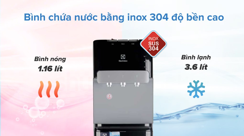 [HÀNG CHÍNH HÃNG] Cây nước nóng lạnh Electrolux EQAXF01BXBV