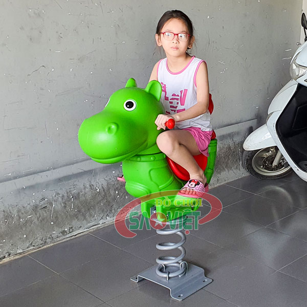 [HÀNG CHÍNH HÃNG] Thú nhún công viên lò xo con Hà Mã S12N12