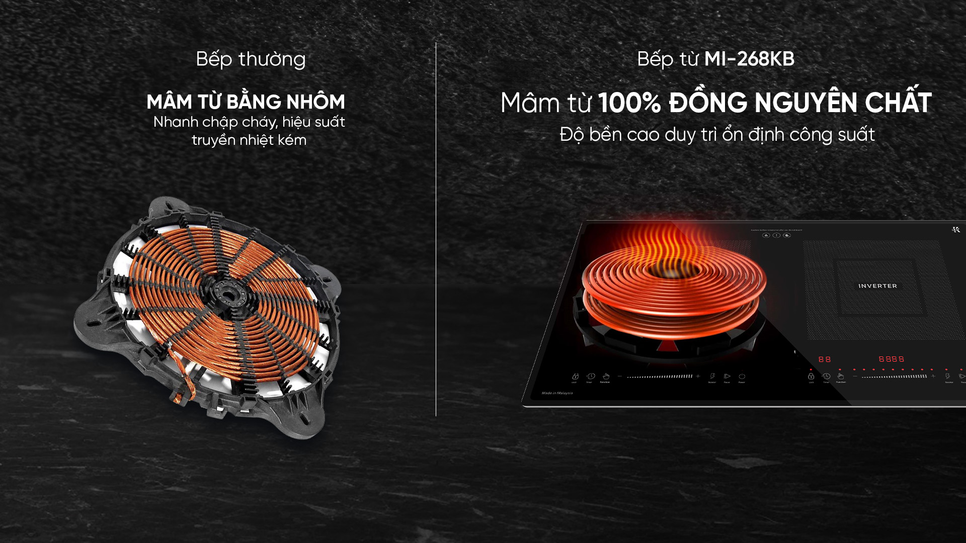 [GIẢM 40%] Bếp từ đôi Malaysia Mutosi MI-268KB