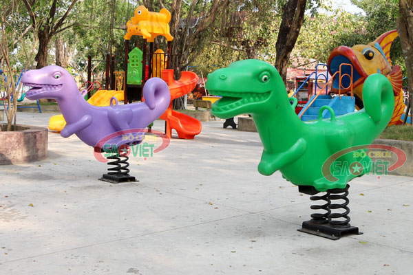 [HÀNG CHÍNH HÃNG] Thú nhún khủng long lò xo 2 chỗ ngồi cho bé S12N24