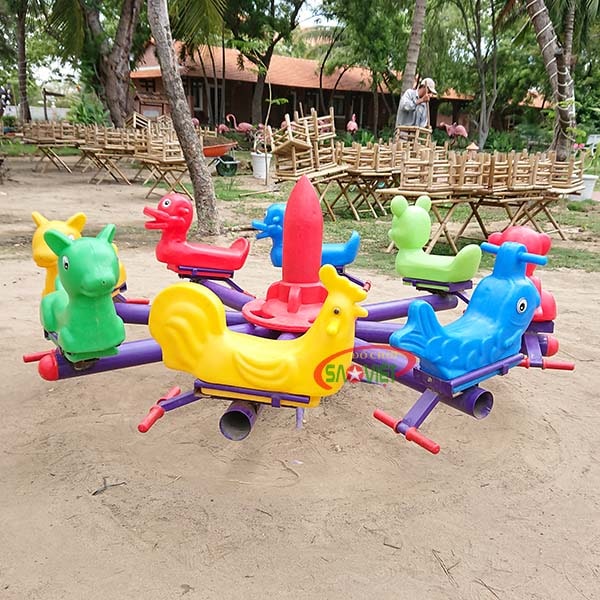 [HÀNG CHÍNH HÃNG] Đu quay mâm xoay trẻ em 8 con thú S06N02C