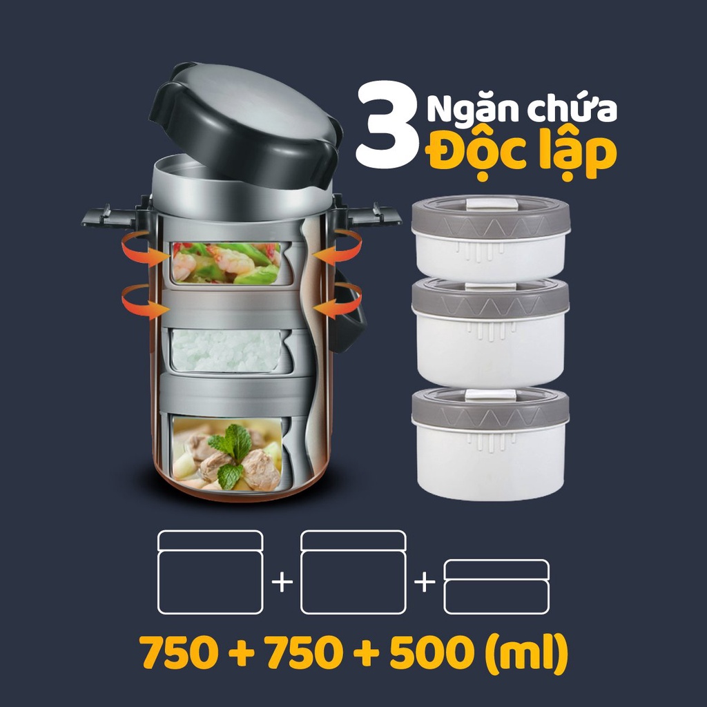Hộp Cơm Giữ Nhiệt 2GOOD HC02 (2.0L) HÀNG CHÍNH HÃNG