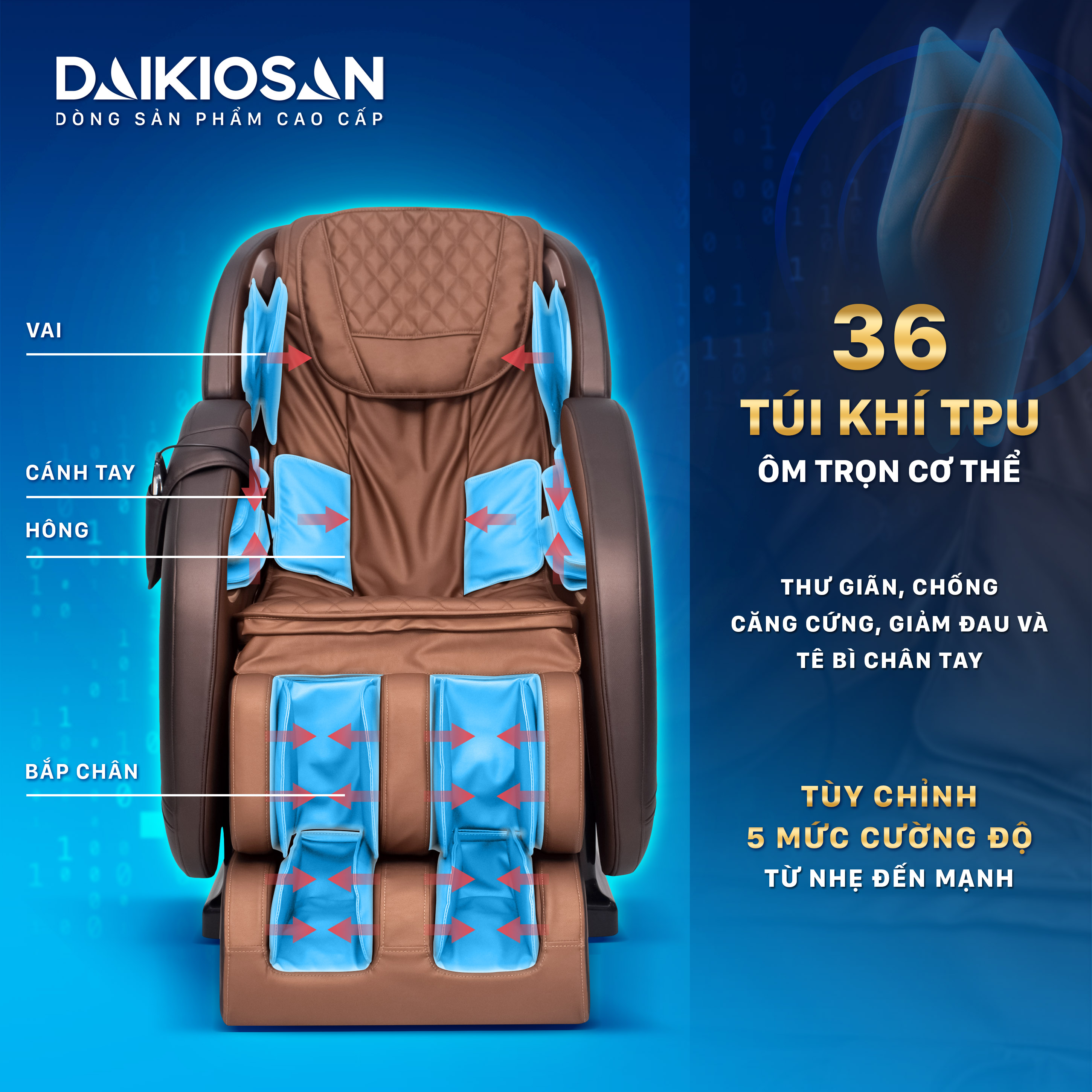 [HÀNG CHÍNH HÃNG] Ghế Massage Daikiosan DVGM-10002