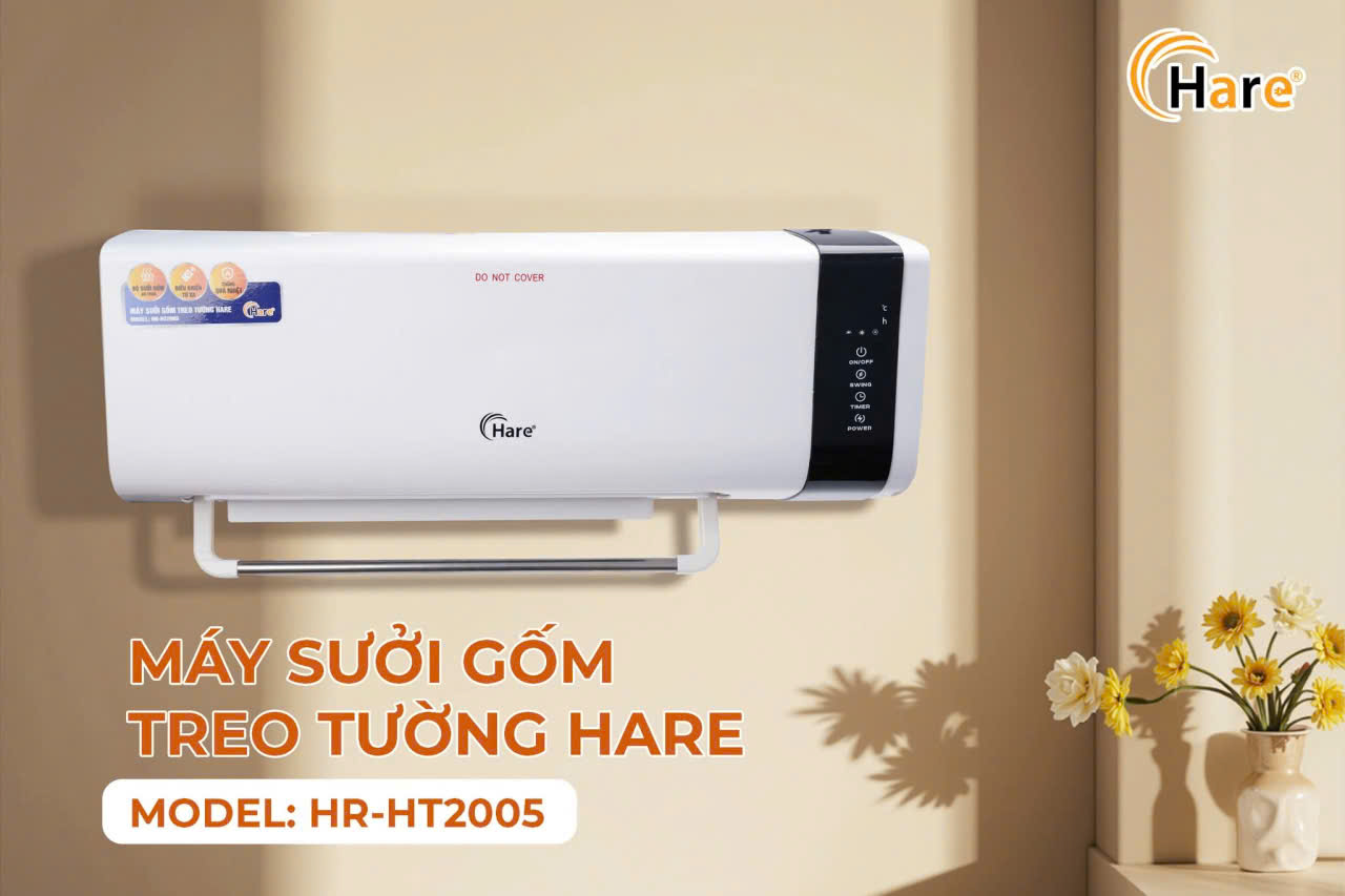[HÀNG CHÍNH HÃNG] Sưởi gốm Hare HR-HT2005