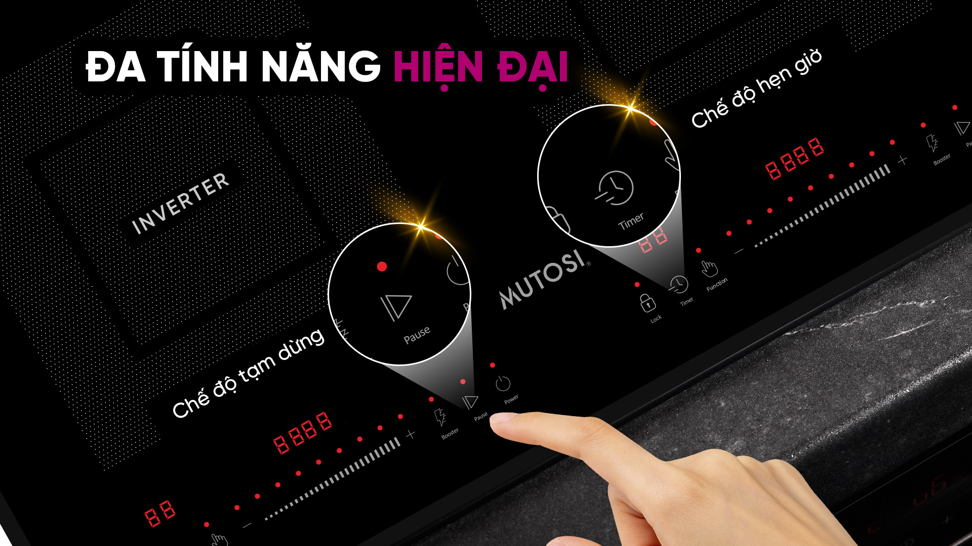 [GIẢM 40%] Bếp từ đôi Malaysia Mutosi MI-268KB