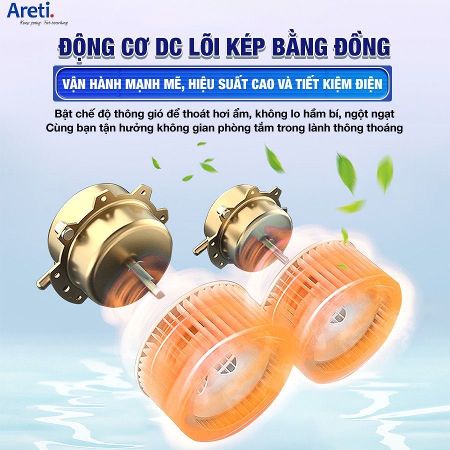 [GIẢM 40%] [HÀNG CHÍNH HÃNG] Quạt sưởi âm trần Areti 4 in 1