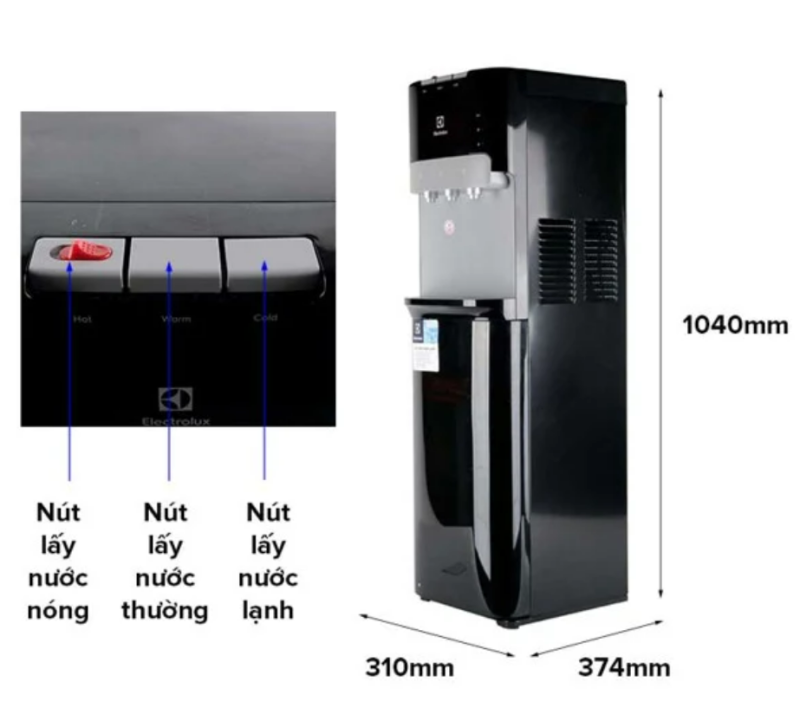 [HÀNG CHÍNH HÃNG] Cây nước nóng lạnh Electrolux EQAXF01BXBV