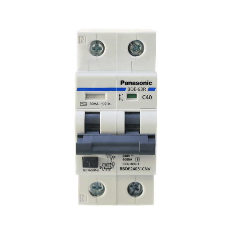 Cầu dao chống giật RCBO 2P 50A 30mA Panasonic BBDE25031CNV(Hàng chính hãng)