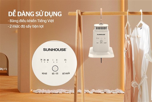 [HÀNG CHÍNH HÃNG] Tủ sấy quần áo mini Sunhouse SHD2704