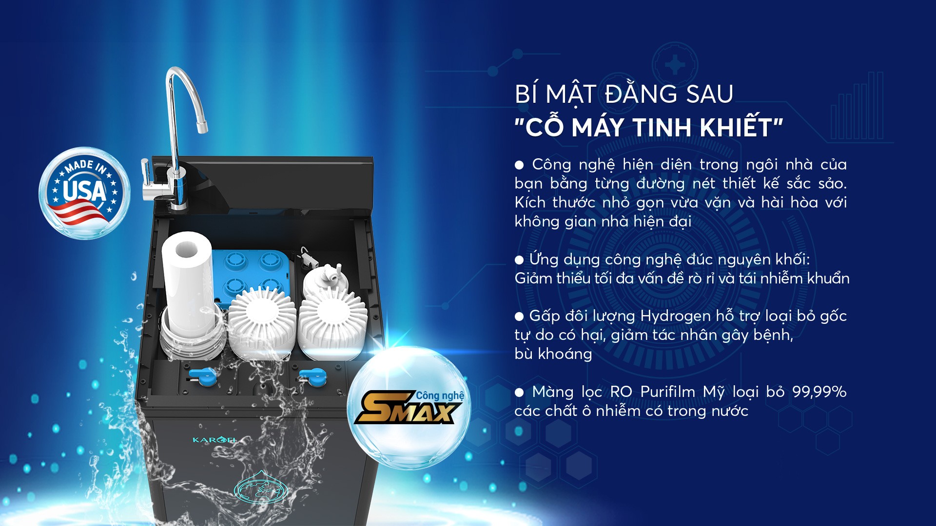 [CHÍNH HÃNG] MÁY LỌC NƯỚC KAROFI KAQ P95 – THÔNG MINH 10 LÕI HYDROGEN
