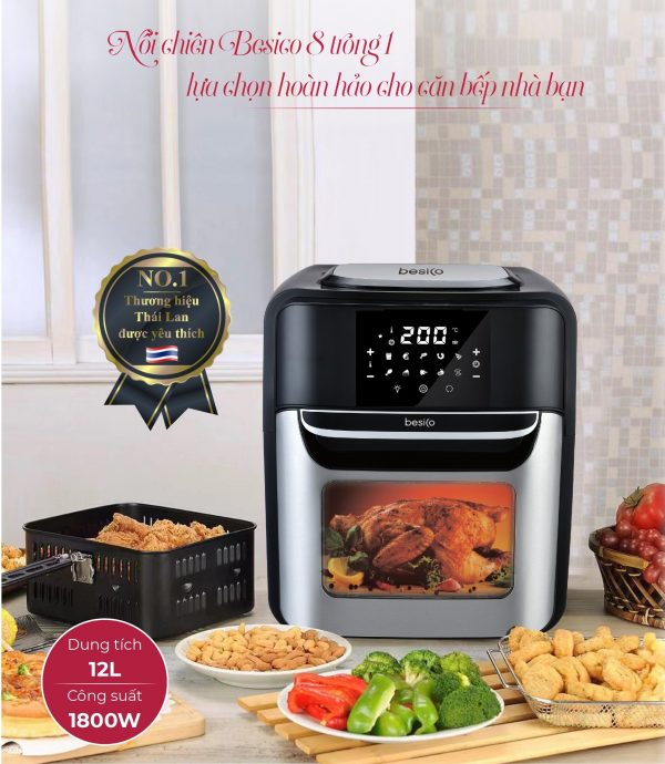 [HÀNG CHÍNH HÃNG] Nồi chiên không dầu BESICO BAF5.5D/ BAF5.5M/ BSA5.0D/ BSA7.0D/ BAF12D